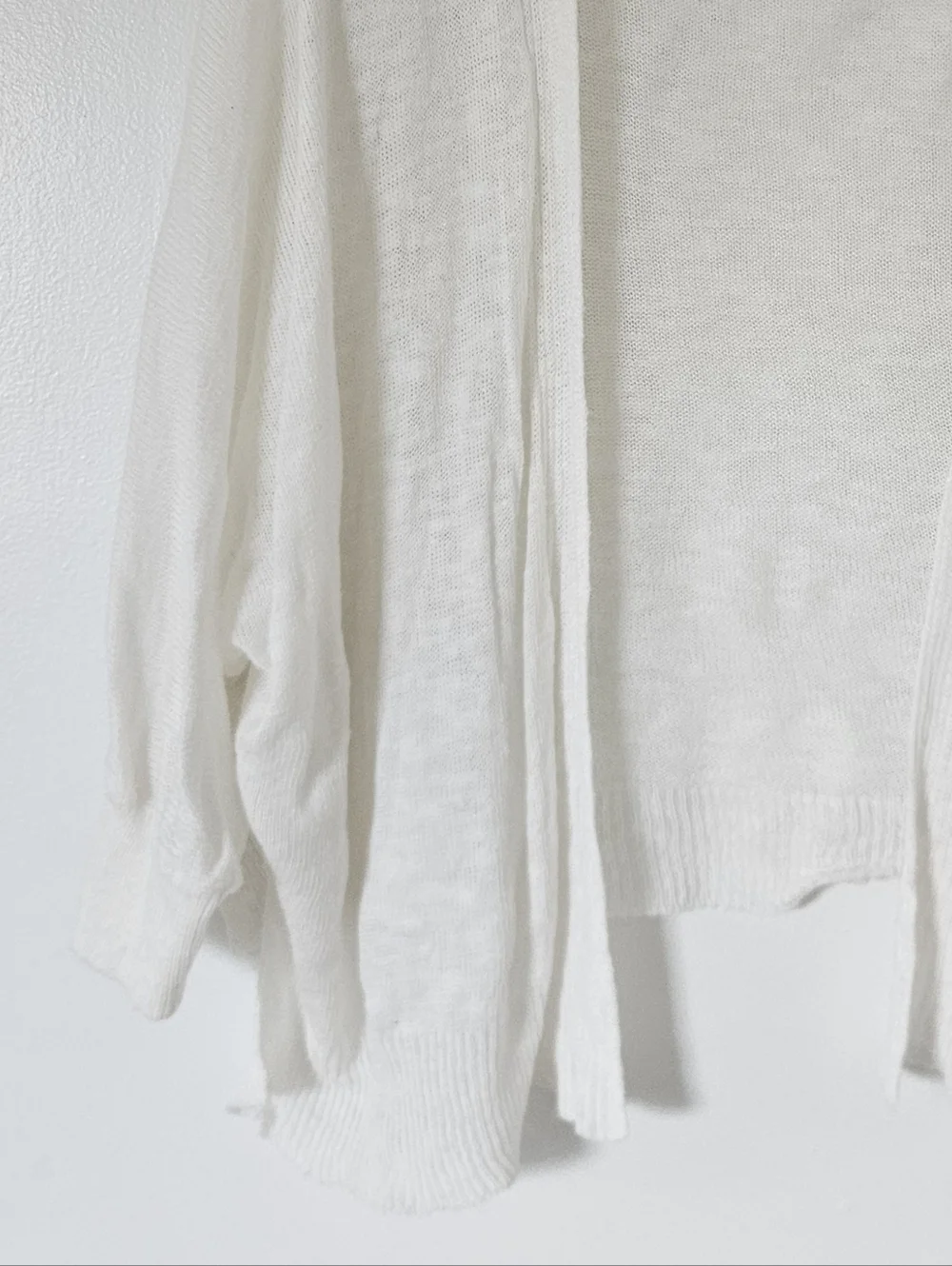 Michael Stars Womens Cardigan L Coastal Dolman Open Lightweight Linen Cotton